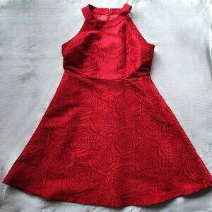 Calvin Klein Red A Line Sleeveless Cocktail Dress Size 14